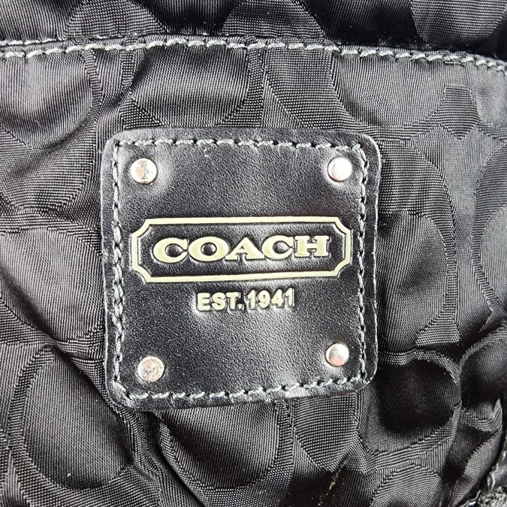 Coach Shaine Snow Boots Womens Size 7 Black Leather Winter Faux Fur Lace Up